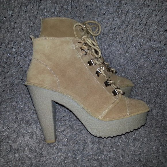 MICHAEL KORS-Chestnut Suede-Lace Up Platform Ankle Boots-Size 6M- NWOB - Picture 4 of 7